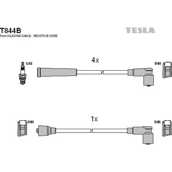 Zapalovací kabel Sada kabelů pro zapalování TESLA T844B