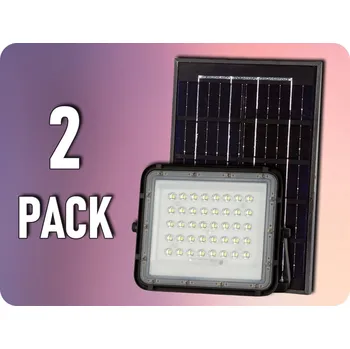 Osvětlení LED REFLEKTOR SE SOLÁRNÍM PANELEM 15W, 1200LM, IP65, 12000MAH/2-PACK! Studená bílá