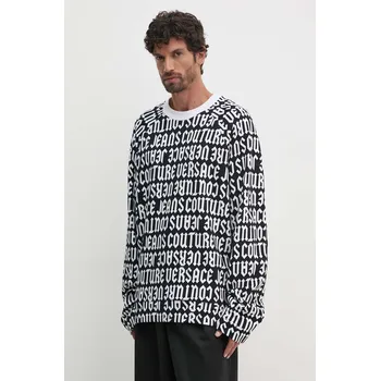 Pánská mikina Bavlněná mikina Versace Jeans Couture pánská, černá barva, vzorovaná, 77GAI316 FS157 77GAI316.FS157 99A, vel. S