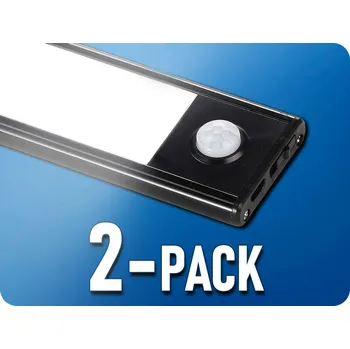 LED svítilna do skříní a polic 2W, 160lm, 40CM, 5V, 1A, černá, IP20/2-PACK! Neutrální bílá