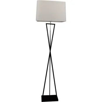Stojací lampa LED Designer stojanová lampa, černý podstavec, čtvercové stínítko