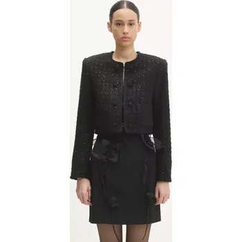 Pánská softshellová bunda Bunda s příměsí vlny Rotate Boucle Crop černá barva, přechodná, 113086100 99X, vel. 34