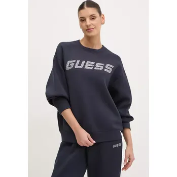 Dámská mikina Mikina Guess CECILIA dámská, modrá barva, s aplikací, V4BQ15 K7UW2 V4BQ15.K7UW2 59X, vel. M