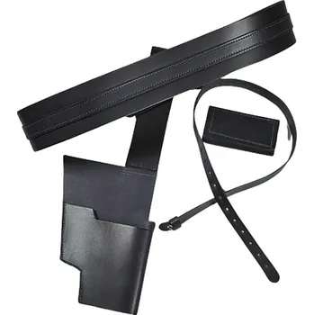 Karnevalový doplněk imago Pašerácký opasek s pouzdrem - Černý, opasek s pouzdrem Pro leváka (černá)