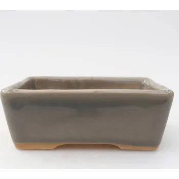 Květináč Keramická bonsai miska 9,5 x 7 x 3,5 cm šedá
