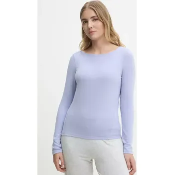 Pánské tričko Tričko s dlouhým rukávem Abercrombie & Fitch fialová barva, KI139-5196 KI139.5196.625 04X, vel. S