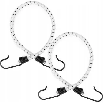 autokoberec Gumové transportní lanko pro upevnění zavazadel, expander bílý 50cm / 2 ks