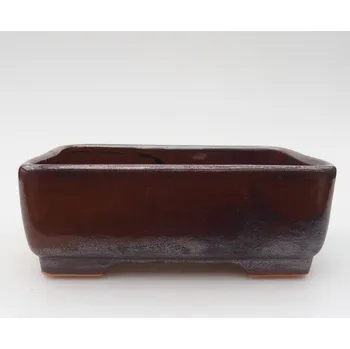 Květináč Keramická bonsai miska 14,5 x 11 x 5 cm hnědá