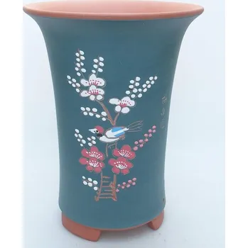 Květináč Keramická bonsai miska 21 x 21 x 27 cm modrá