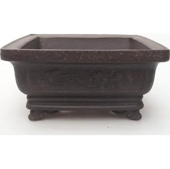 Květináč Bonsai miska 13 x 13 x 6 cm hnědookrová