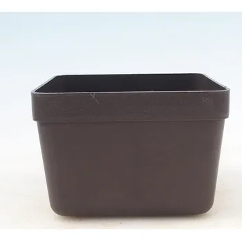 Truhlík Bonsai miska plast YMDR-2 hnědá - 13 x 13 x 9 cm