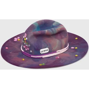 Klobouk Vlněný klobouk LE SH KA headwear Palm Springs fialová barva, vlněný PalmSprings 45X, vel. M