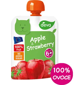 Dětská výživa DEVA Ovocná kapsička 100% ovoce Jablko a Jahoda