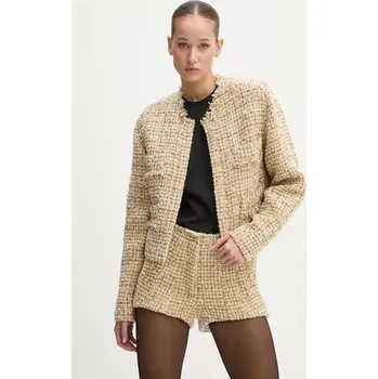 Vlněné sako IRO zlatá barva, bez zapínání, vzorovaná, WM07CORALI 10Y, vel. 38