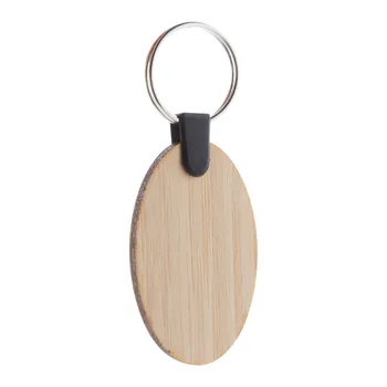 Bambry oválný přívěšek na klíče z bambusu