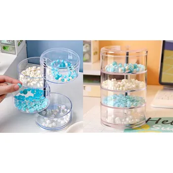 Šperkovnice dobirkov.cz Akrylový organizér, držák na gumičky, šperkovnice se 4 přihrádkami 17x10,5 cm