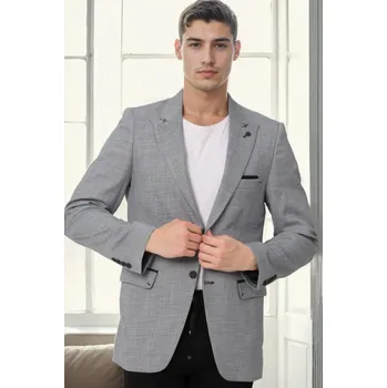 Pánská casual bunda C5058 DEWBERRY MEN'S JACKET-GREY dewberry šedá 3277323