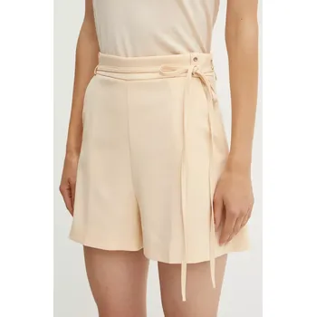 Dámské kraťasy Kraťasy Patrizia Pepe dámské, béžová barva, hladké, high waist, 8P0654 A6F5 8P0654.A6F5 80X, vel. 36