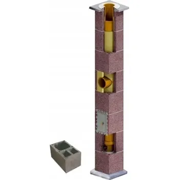 Komín Keramický komín pro odvod spalin, systém Leier Smart 14 m, průměr 200 mm + 2x větrací tvárnice, izolovaný, kompletní sada