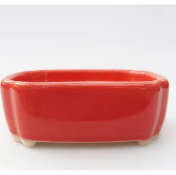 Květináč Keramická bonsai miska 10 x 5,5 x 4 cm červená
