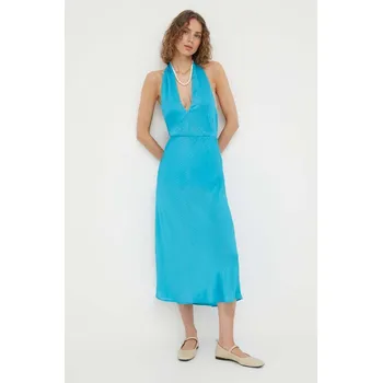 Dámská sukně Sukně Herskind Tween tyrkysová barva, midi, áčková 4848953 66X, vel. 38