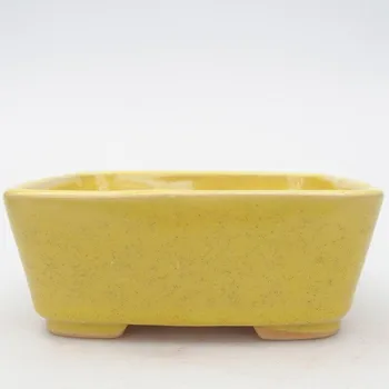Květináč Keramická bonsai miska 10,5 x 9 x 4 cm žlutá