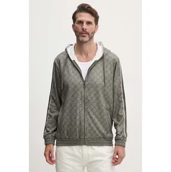 Pánská mikina Mikina Joop! pánská, zelená barva, s kapucí, vzorovaná, 30042915 87X, vel. M