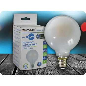Žárovka E 27 LED FILAMENT FROST COVER ŽÁROVKA 7W, G95 Teplá bílá