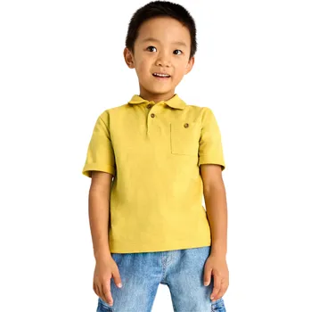 MAYORAL chlapecké tričko KR tenké s knoflíčky hořčicová vel. 104 cm