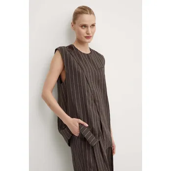 Dámská vesta Lněná vesta Day Birger et Mikkelsen Enid - Casual Linen Stripe DAY65243328 hnědá 89X, vel. 34