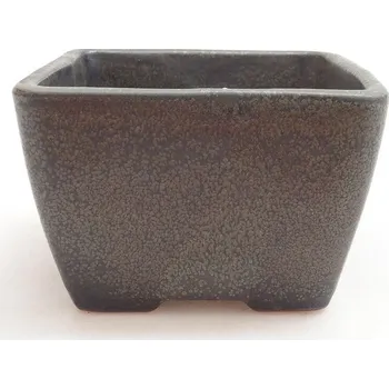 Květináč Keramická bonsai miska 8,5 x 8,5 x 5,5 cm šedá