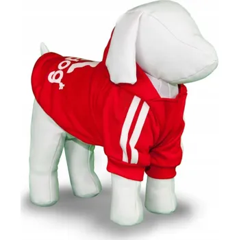 Obleček pro psa TEPLÁKOVÁ MIKINA - BUNDA PRO PSA KOČKU, OBLEČENÍ - TEPLÁKOVKA, ČERVENÁ, VELIKOST 7XL