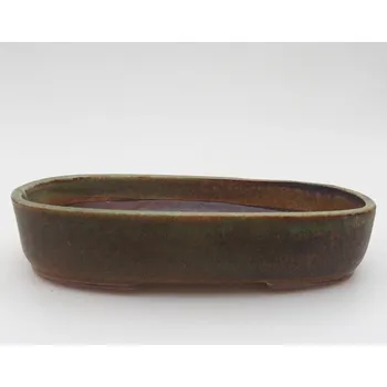 Květináč Keramická bonsai miska 16 x 11 x 3 cm zelná