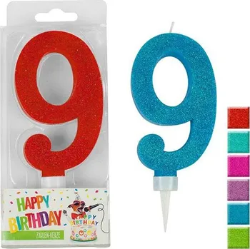 Svíčka TH svíčka dortová MAXI GLITTER 9