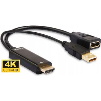 Video kabel Adaptér HDMI-DisplayPort Microconnect 0,15 m Černý