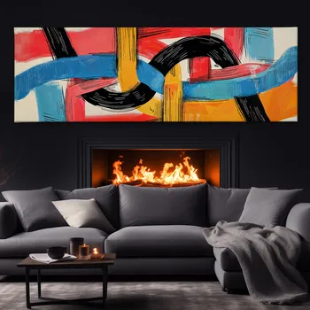 Obraz Obraz na plátně - Černým průpletem FeelHappy.cz Velikost obrazu (šířka x výška): 180 x 60 cm