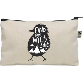 Kosmetická taška KOSMETICKÁ TAŠTIČKA béžová FIND YOUR WILD SIDE hory pták divoký KO_300