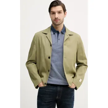 Pánská větrovka Bunda se lněnou směsí Calvin Klein K10K114392 zelená 91X, vel. 48