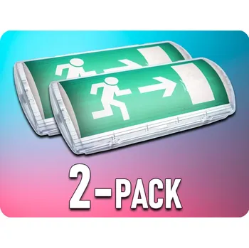 Nouzové osvětlení LED nouzové osvětlení 3W, 120lm, IP65, 6400K, testovací tlačítko/ 2-PACK!