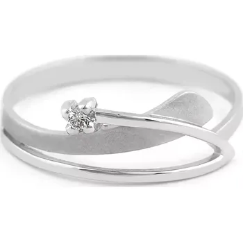 Prsten Klenoty Budín Diamantový zlatý prsten z bílého zlata s diamantem J-37182 (Klenoty Budín Diamantový zlatý prsten z bílého zlata s diamantem J-37182)