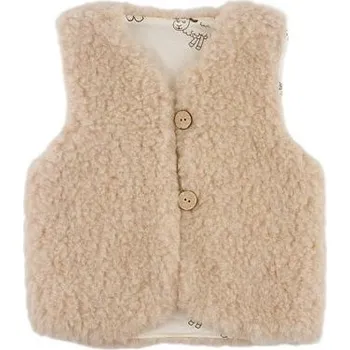Dětská móda Vlnka Dětská vlněná vesta s podšívkou hnědá velikost oblečení 3-4 roky