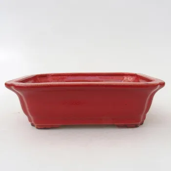 Květináč Keramická bonsai miska 13 x 10,5 x 4 cm červená 1242-M24-283