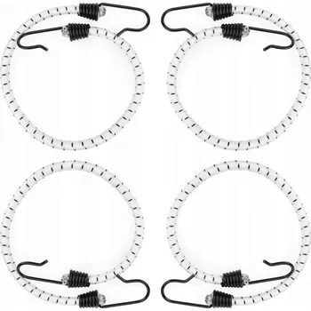 autokoberec Gumové expandéry / popruhy s háčky pro upevnění nákladu, bílé, 30 cm - 4 ks