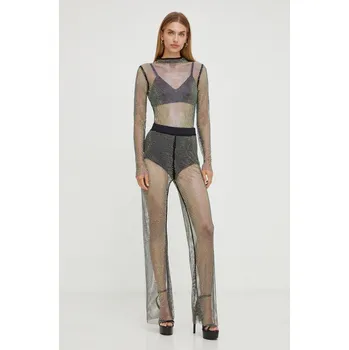 Dámské kalhoty Kalhoty Patrizia Pepe dámské, černá barva, široké, high waist 2P1515.A9U8 99X, vel. 38