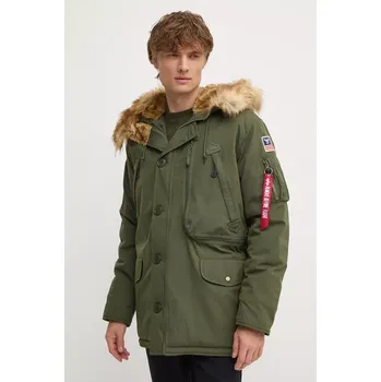 Bunda Alpha Industries Polar Jacket 123144 257 pánská, zelená barva, zimní 123144.257 79X, vel. XXL