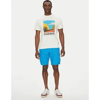 Pánská móda Napapijri T-Shirt S-Arbia NP0A4IE3 Écru Regular Fit L