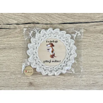 Podtácek Ručně háčkovaný podtácek - Dodržuji pitný režim