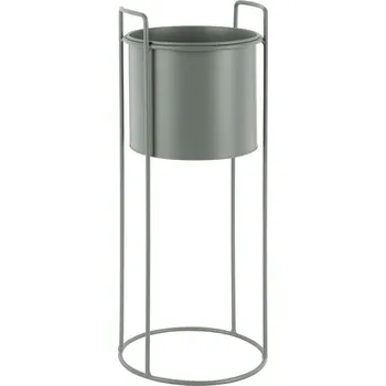 Květináč Sada květináčů se stojanem Present Time 80 x 28 / 65 x 23 / 50 x 19 cm 3-pack PT3698GR zelená 77X