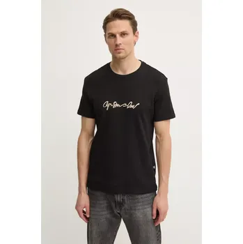 Pánské tričko Bavlněné tričko G-Star černá barva, s potiskem, D25150-C812 D25150.C812 99X, vel. XXL