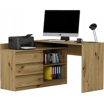 Psací stůl Rohový psací stůl Framire, dub artisan, 120x50x76 cm, laminovaná deska